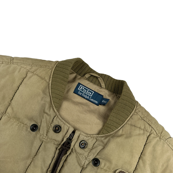 Ralph Lauren Vintage Tan Quilted Cargo Gilet - XXL