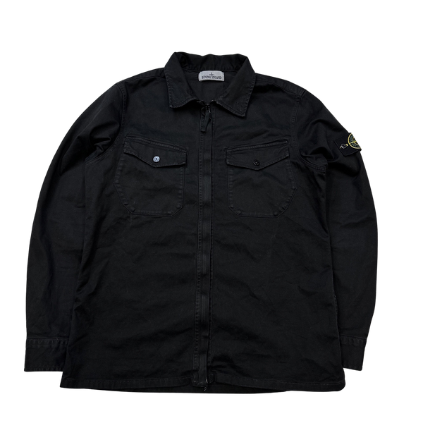 Stone Island 2016 Black Thick Cotton Overshirt - Large