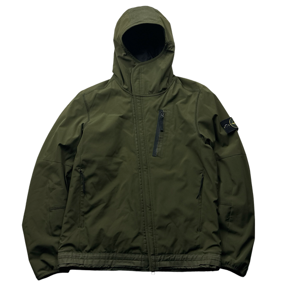 Stone Island Soft Shell-R E.Dye Hooded Zip Jacket - Black | eBay