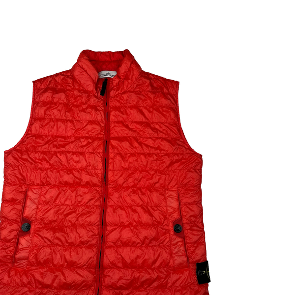 Stone Island 2016 Red Garment Dyed Down Filled Gilet - Medium