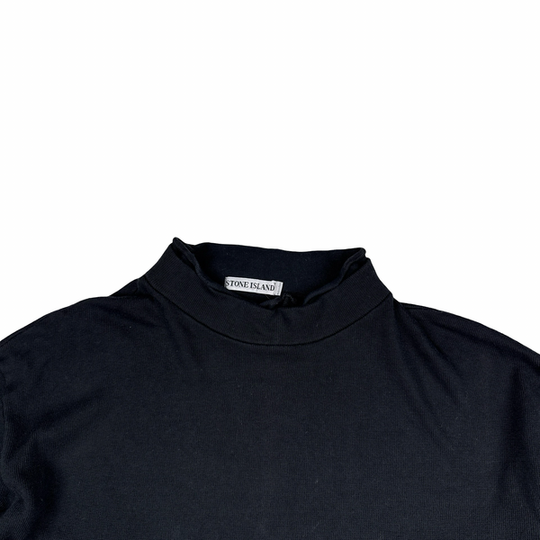 Stone Island 1999 Black Green Edge Vintage Pullover Mock Jumper - XXL
