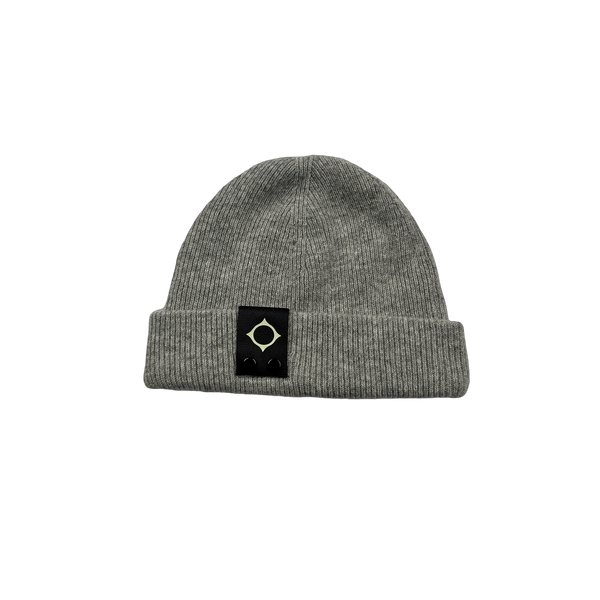 Ma Strum Grey Wool Badge Beanie
