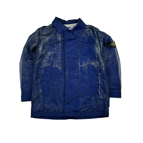 Stone Island 2001 Monofilament Blue Mesh Collard Jacket - Medium