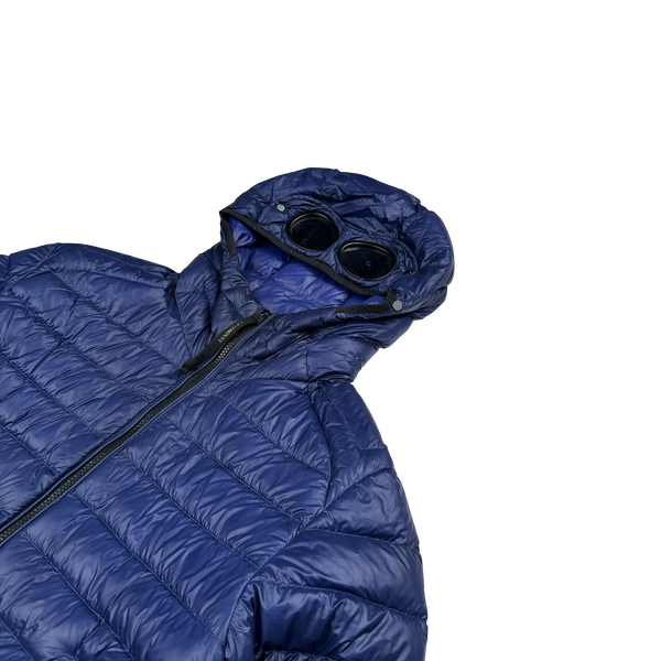 CP Company Navy Down Filled DD Shell Goggle Puffer Jacket - Medium