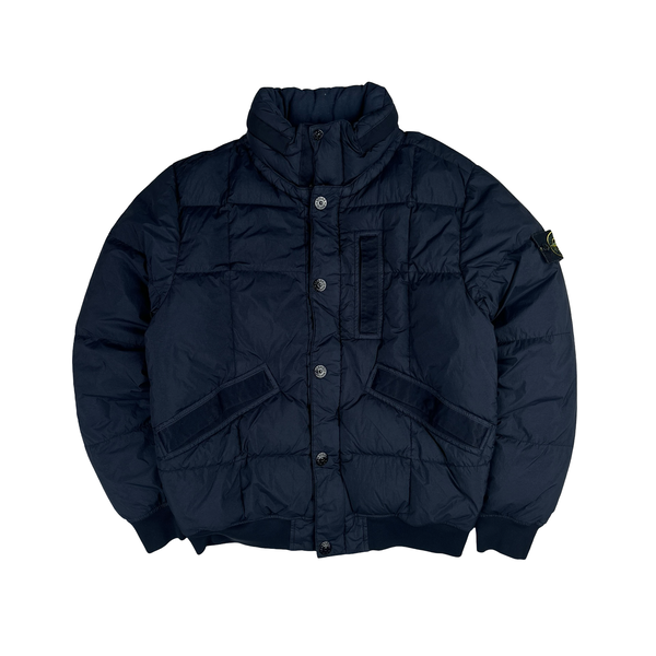 Stone Island 2019 Navy Garment Dyed Crinkle Reps Puffer Jacket - Medium