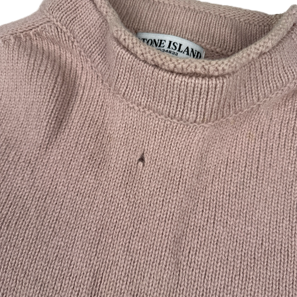 Stone Island Old Rose Lightweight Knitted Crewneck Jumper - Medium