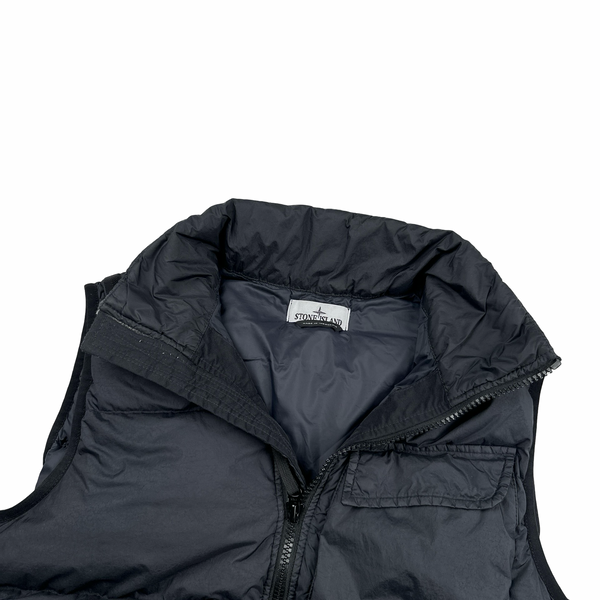 Stone Island 2022 Black Naslan Light Watro Down-TC Gilet - Small
