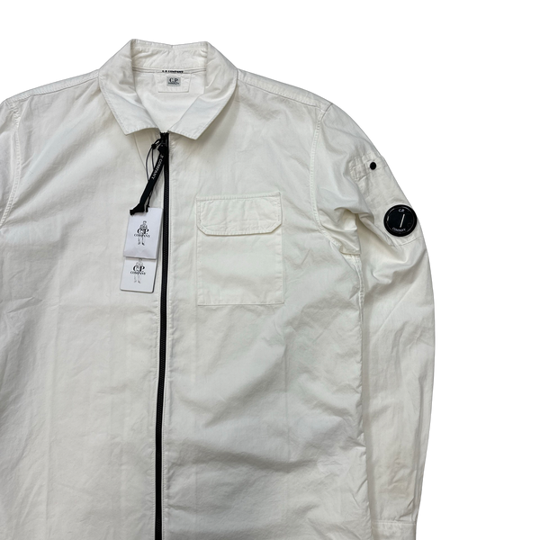 CP Company White Cotton Overshirt - Large