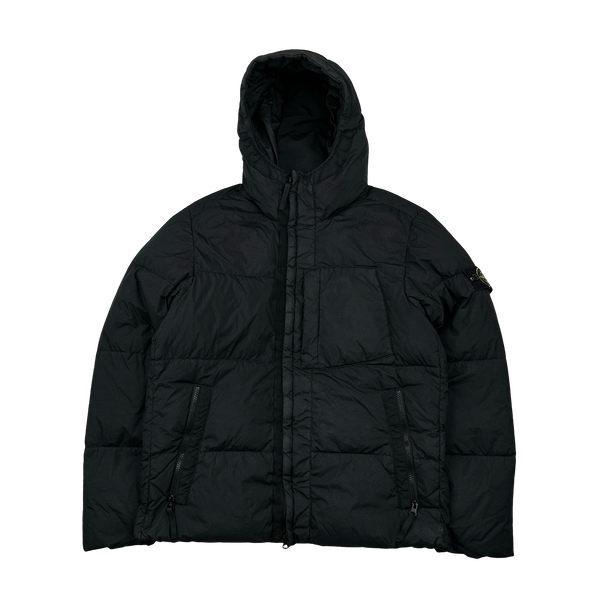 Stone Island 2017 Black Garment Dyed Down Puffer Jacket  - Medium