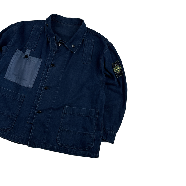 Stone Island Marina Vintage Vertical Badge Denim Jacket - XL