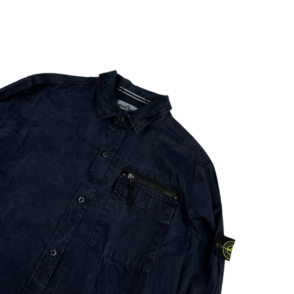 Stone Island 2012 Navy Cotton Buttoned Overshirt - XXL