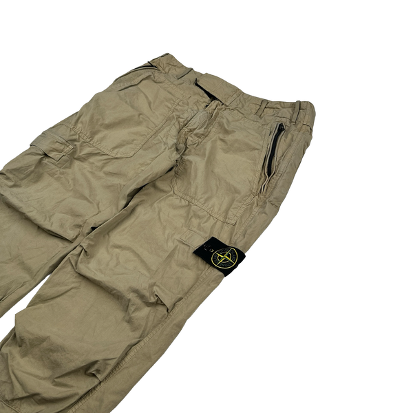 Stone Island Beige 2010 Loose Cotton Cargo Trousers - Small