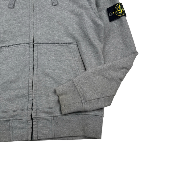 Stone Island 2019 Grey Zipped Cotton Hoodie - Small