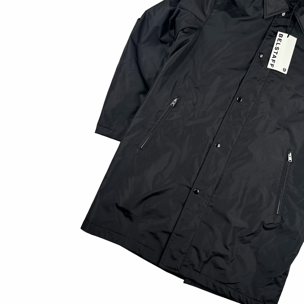 Belstaff Black Zipped Long Collared Jacket - Medium
