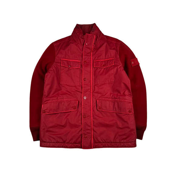 Stone Island 2013 Red Ghost Piece Panno Tinto Capo Piu Mussola Gommata Jacket - XL