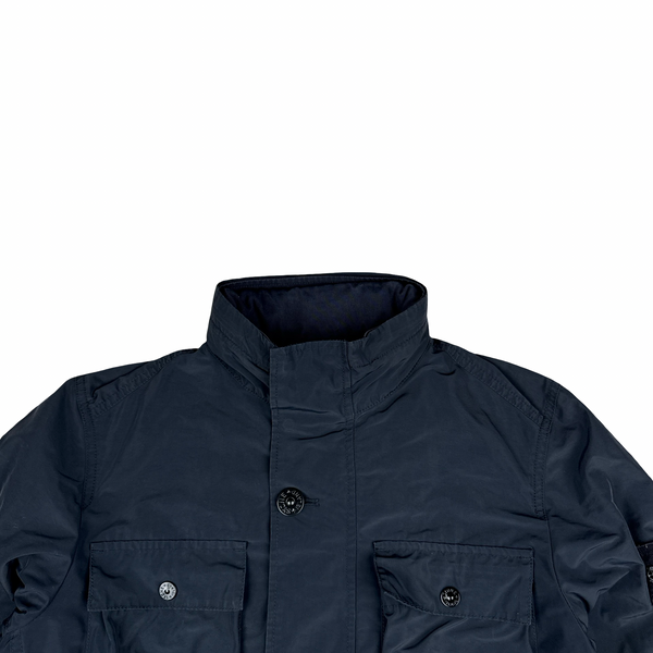Stone Island 2017 Navy Garment Dyed Micro Reps Field Jacket - Small