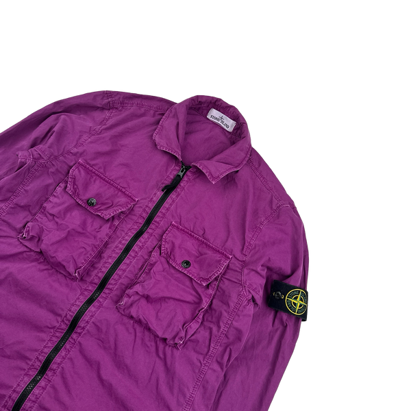 Stone Island 2021 Purple Cotton Overshirt - Medium