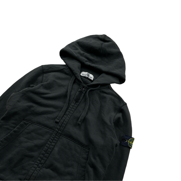 Stone Island 2018 Dark Grey Zipped Cotton Hoodie - Small