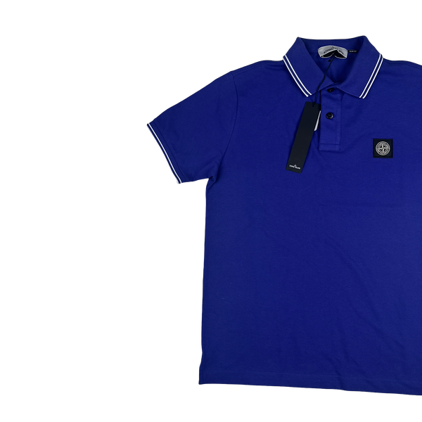 Stone Island 2018 Blue Piped Polo Shirt - Large