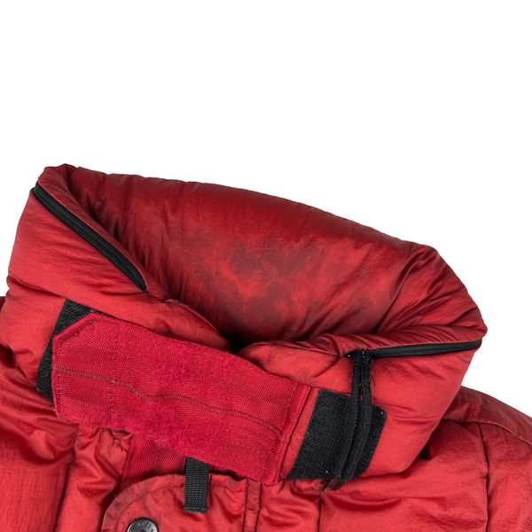 Stone Island 2009 Red Opaque Nylon Tela Down Gilet - Large