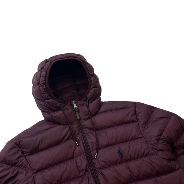 Ralph Lauren Red Down Filled Hooded Puffer Jacket - Small