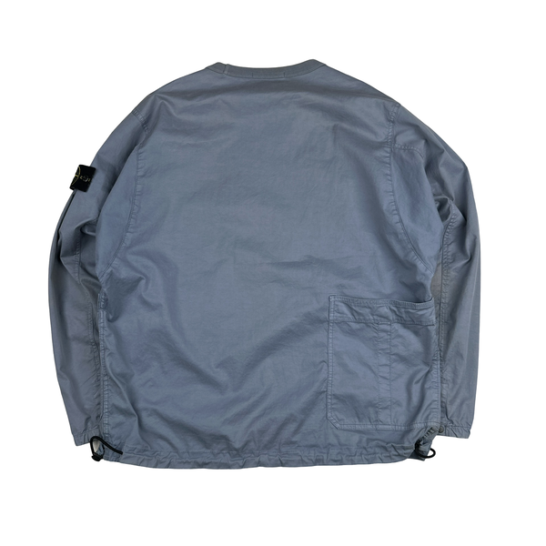 Stone Island 2021 Lilac Brushed Cotton Cargo Pullover Overshirt - Medium