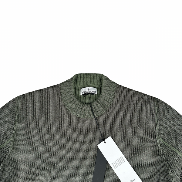 Stone Island 2017 Green Heat Reactive Ice Knit Crewneck Jumper - 3XL