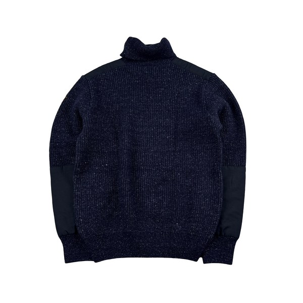 Paul & Shark Navy High Neck Wool Blend Jumper - Large