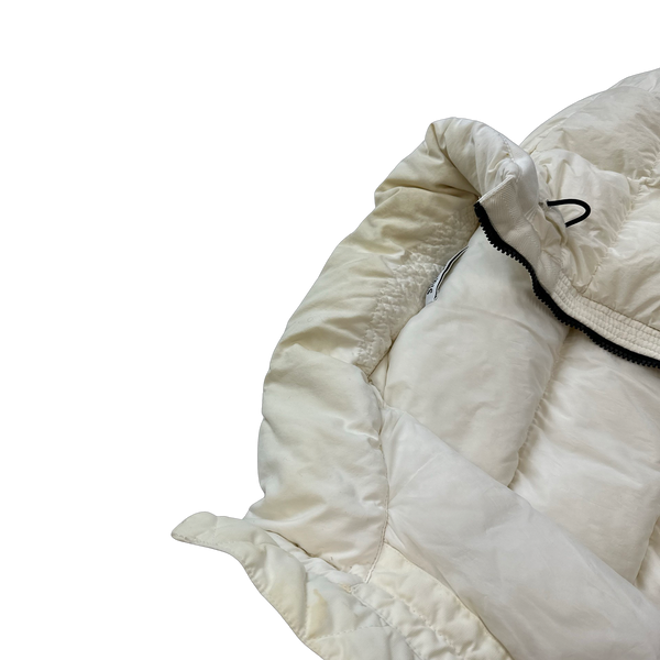 Stone Island White Garment Dyed Crinkle Reps Puffer Jacket - Medium