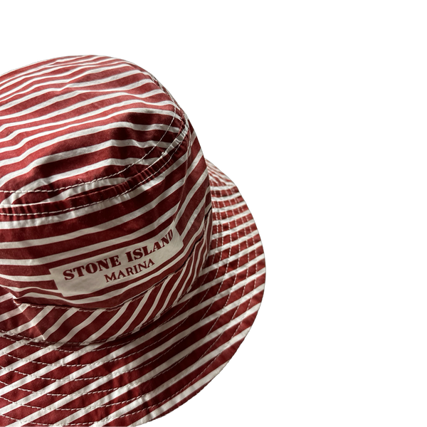 Stone Island Red Striped Marina Bucket Hat - Medium