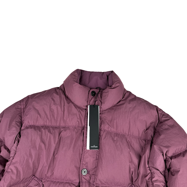 Stone Island 2024 Magenta Crinkle R-NY Down Puffer Jacket - Medium