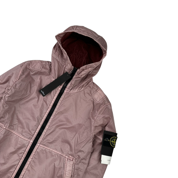 Stone Island 2018 Pink Lamy Flock Hooded Jacket - Small