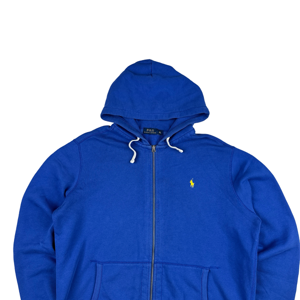 Ralph Lauren Blue Thick Cotton Zipped Hoodie - XL
