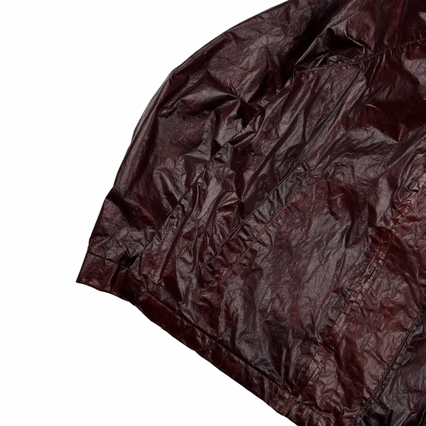 Stone Island 2001 Dark Red Micro Felt Transparent Laminated Web Jacket - Medium