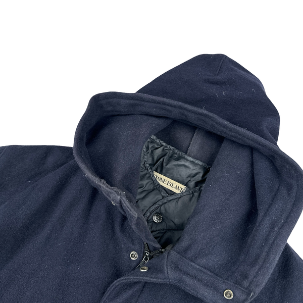 Stone Island Vintage Navy 1998 Wool Blend Dutch Rope Lined Coat - XL
