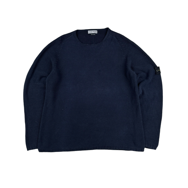 Stone Island Early 2000’s Vintage Navy Knitted Jumper - XL
