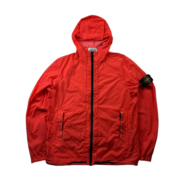 Stone Island 2020 Red Skin Touch Nylon Hooded Jacket - Small