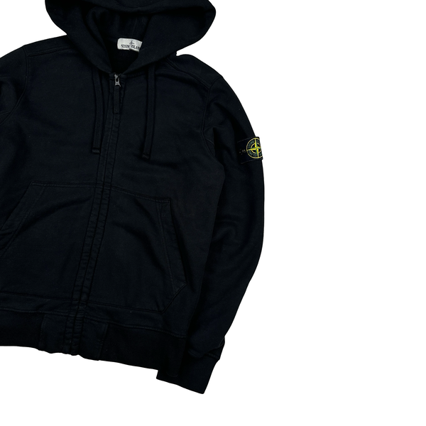 Stone Island 2018 Black Zipped Cotton Hoodie - Small