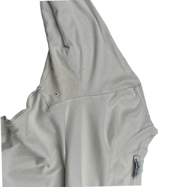 Stone Island 2015 White Cotton Lightweight Crewneck - Large