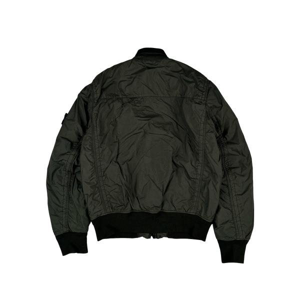 Stone Island 2012 Khaki 30th Anni Garment Dyed Nylon Tela Quilted Jacket - Large