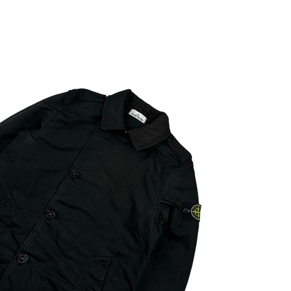 Stone Island 2016 Black David TC Quilted Trench Coat - Medium
