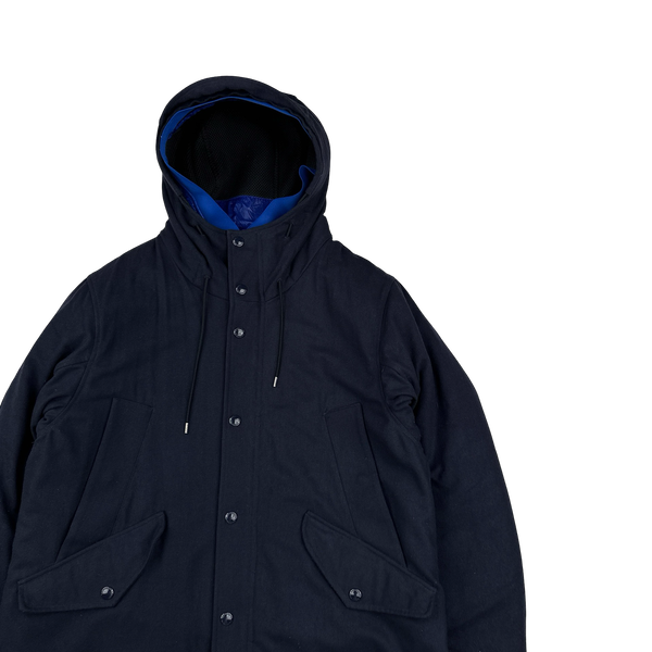 CP Company Navy Nycra Dual Layer Quilted Liner Parka Jacket - Large