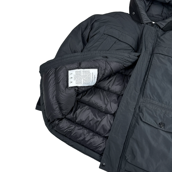Stone Island 2020 Black Down Filled Micro Reps Jacket - XL