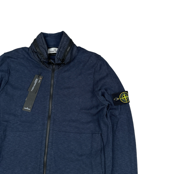 Stone Island 2017 Navy Marl Knit Zipped Jumper - Small