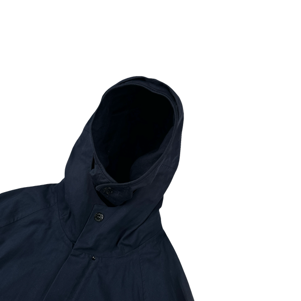 Stone Island 2016 Navy Ventile Dual Hood Cotton Jacket - Small