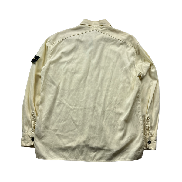 Stone Island 1997 Eggshell Ribbed Green Edged Overshirt - XL