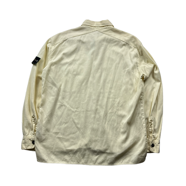 Stone Island 1997 Eggshell Ribbed Green Edged Overshirt - XL