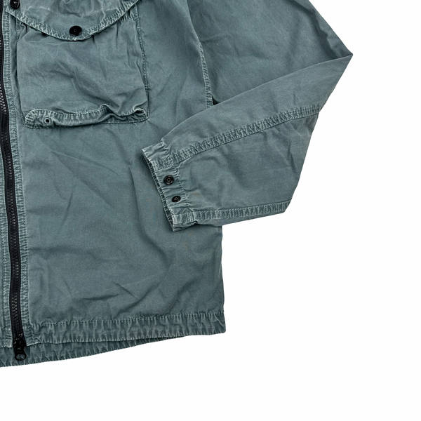 Stone Island 2021 Green Cotton Zipped Overshirt - Medium