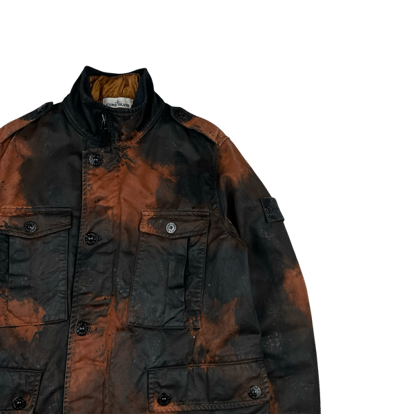 Stone Island 2014 Raso Hand Painted Tortoise Shell Camo Field Jacket - Large
