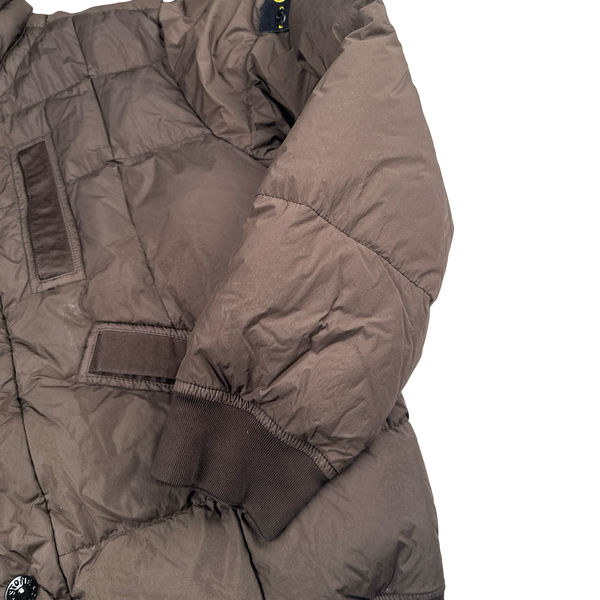 Stone Island 2019 Brown Garment Dyed Crinkle Reps Puffer Jacket - XL